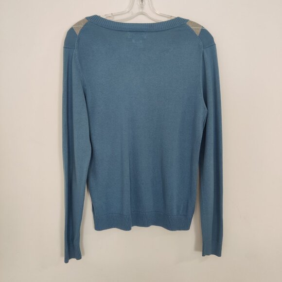 Van Heusen Men's Sweater Size S Cotton Argyle Blue Old Money Golf Tennis Preppy - Picture 3 of 7